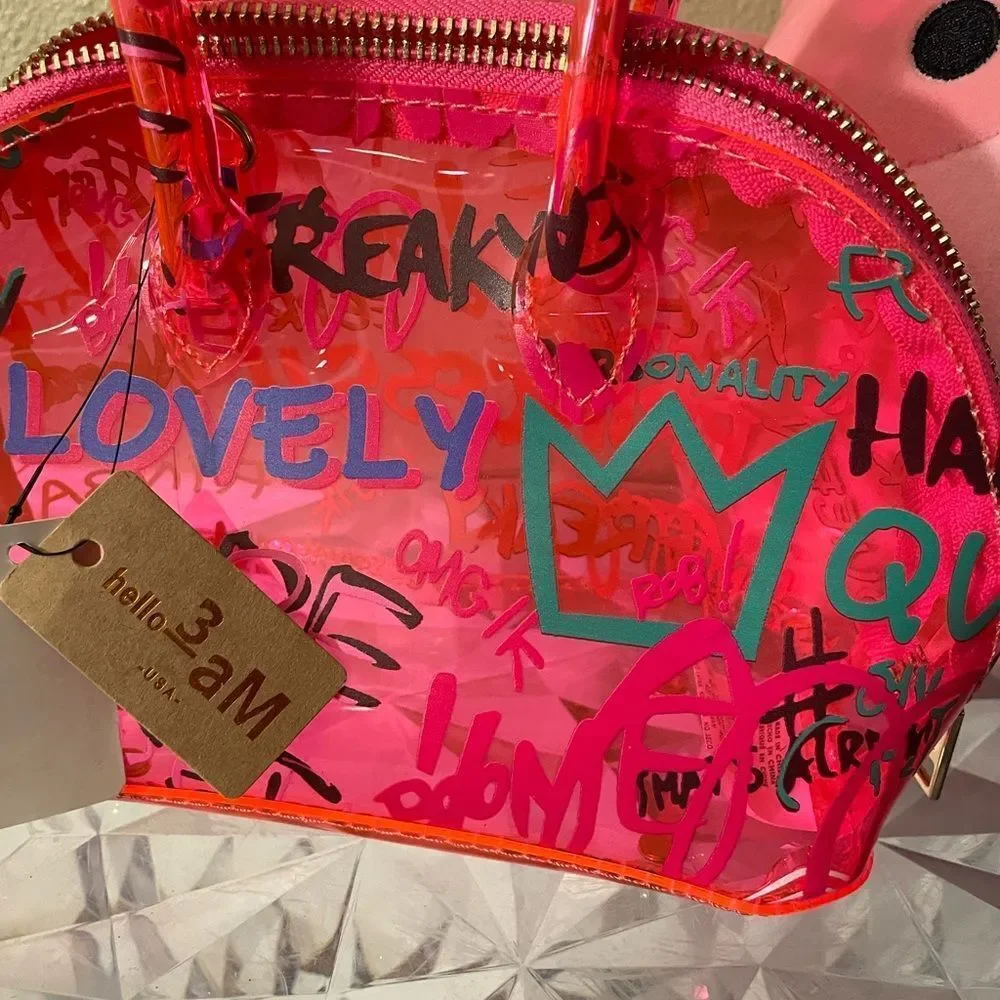 Hello 3 AM PVC Graffiti Purse & Lady Kraken Squishmallow Great Gifts NWT!